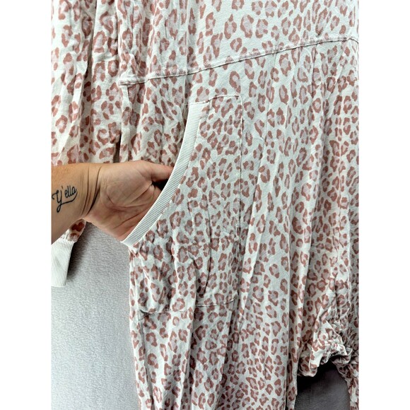 Free People Just Because Jumpsuit Size L Leopard Print One Piece Sleep Lounge - Picture 7 of 13
